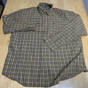Timberland‎ Shirt Mens Size XL  Brown Check Button Down Long Sleeve 0037